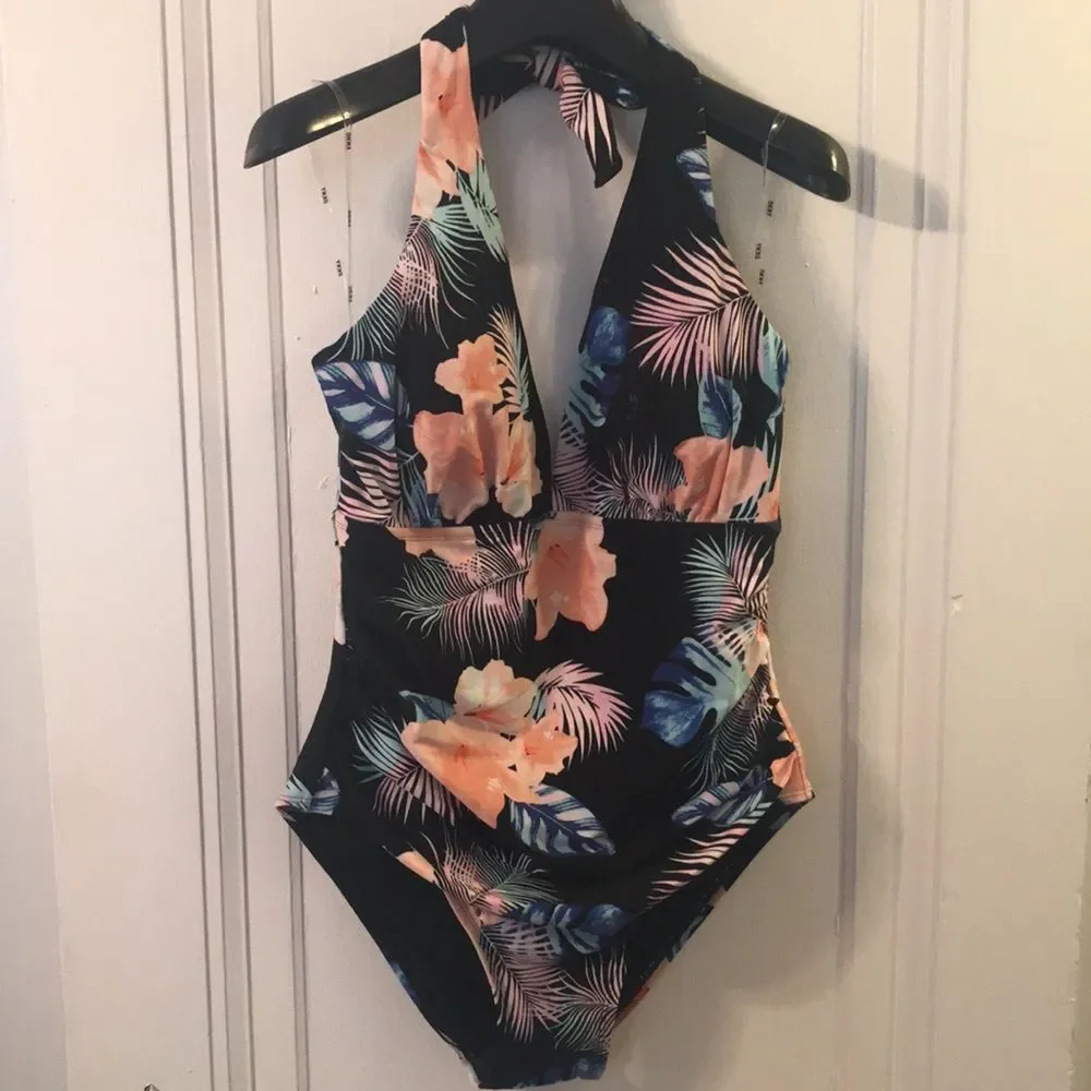 DKNY Tropical Halter Swimsuit - Picture 4 of 7